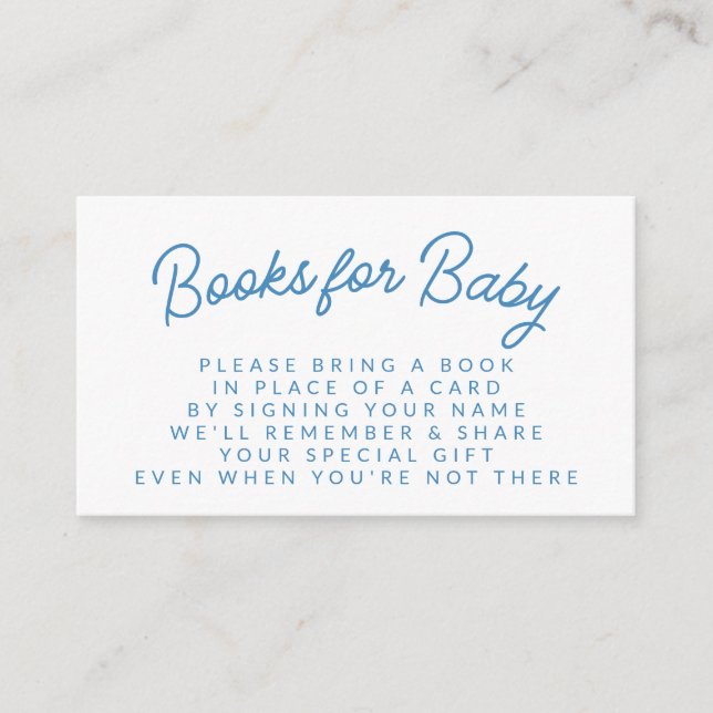 Carte D'accompagnement Baby shower simple Blue Playing Book (Devant)