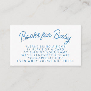 Carte D'accompagnement Baby shower simple Blue Playing Book