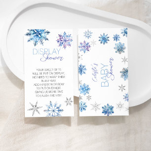 Carte D'accompagnement Baby shower simple Blue Snowflake Écran douche