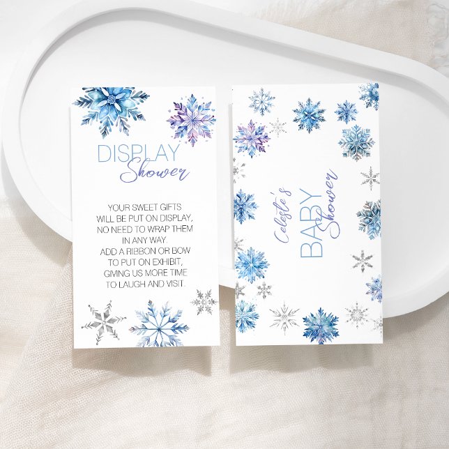 Carte D'accompagnement Baby shower simple Blue Snowflake Écran douche (Créateur téléchargé)