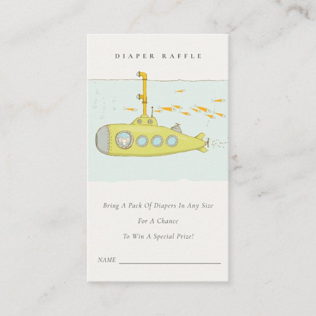 Carte D'accompagnement Baby shower sous-marin à rouleaux (Devant)