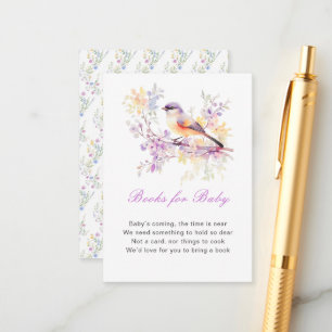 Carte D'accompagnement Baby shower Spring Cute Bird Livres Pour Bébé