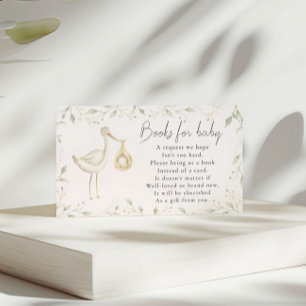 Carte D'accompagnement Baby shower Stork Greenery Demande de réservation