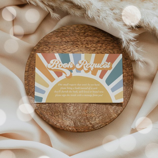 Carte D'accompagnement Baby shower Sunshine Boho Retro Demande de réserva (Créateur téléchargé)