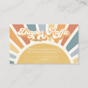 Carte D'accompagnement Baby shower Sunshine Boho Retro Diaper Raffle