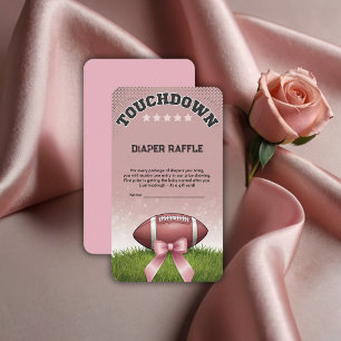 Carte D'accompagnement Baby shower tactile de football à ruban rose