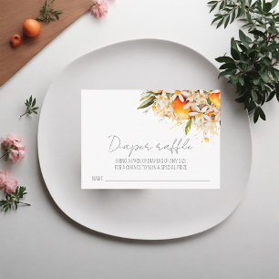 Carte D'accompagnement Baby shower Tangérine de calculette Raffle Orange