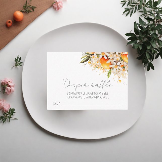 Carte D'accompagnement Baby shower Tangérine de calculette Raffle Orange  (Créateur téléchargé)