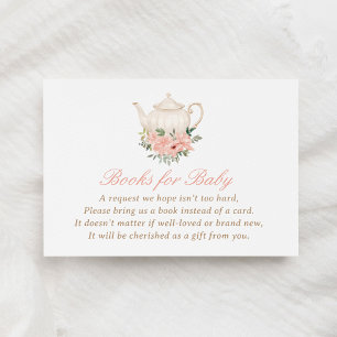 Carte D'accompagnement Baby shower Tea Party Livres pour bébé