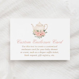 Carte D'accompagnement Baby shower Tea Party personnalisé