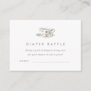 Carte D'accompagnement Baby Shower Tea Party Tirage au Sort de Couches