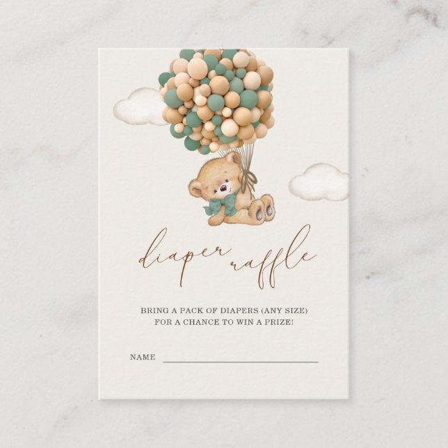 Carte D'accompagnement Baby shower Teddy Bear Raffin (Devant)