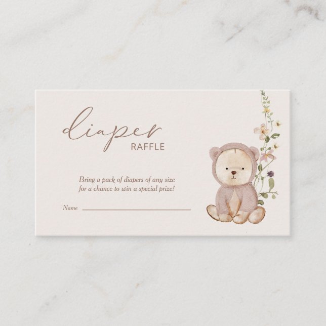 Carte D'accompagnement Baby shower Teddy Bear Raffin (Devant)