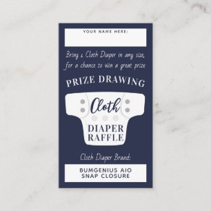 Carte D'accompagnement Baby shower Tickets Raffle de couche de tissu Mari