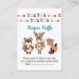 Carte D'accompagnement Baby shower tribal boho de Woodland Raffin de couc