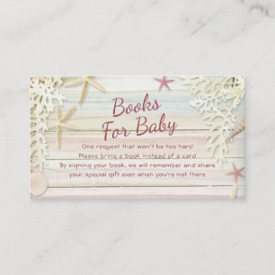 Carte D'accompagnement Baby shower Tropical Beach Seashell Livres Pour Bé