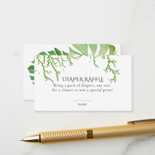 Carte D'accompagnement Baby Shower Tropical Paradisien Tirage au Sort Cou