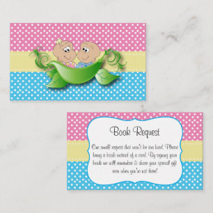 Carte D'accompagnement Baby shower Twin - Deux Pois Dans Une Demande De L