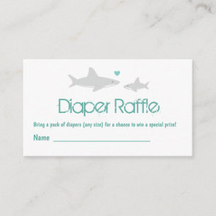 Carte D'accompagnement Baby shower vert blanc de requin de calèche