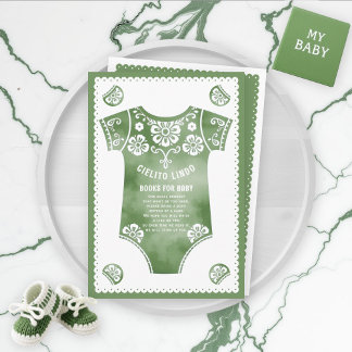 Carte D'accompagnement Baby shower vert Cielito Lindo Livres pour bébé
