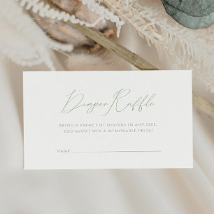 Carte D'accompagnement Baby shower vert de surface lunaire blanc Raffin