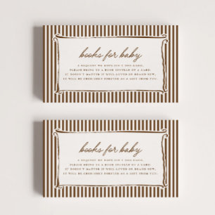 Carte D'accompagnement Baby-Shower Vintage Brun Rayé