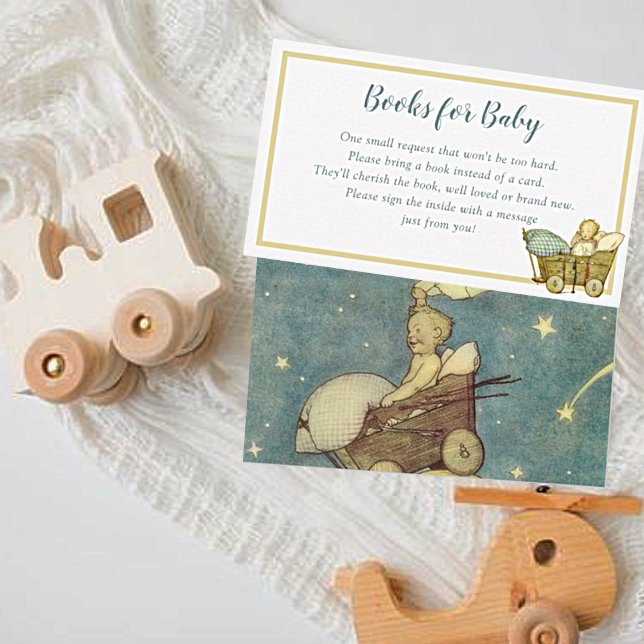 Carte D'accompagnement Baby shower vintage Lune et étoiles (Créateur téléchargé)