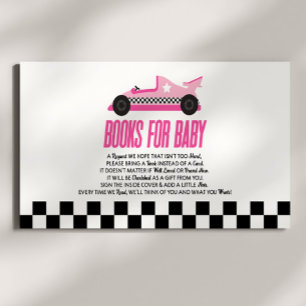 Carte D'accompagnement Baby shower Voiture Rose Livres Pour Bébé