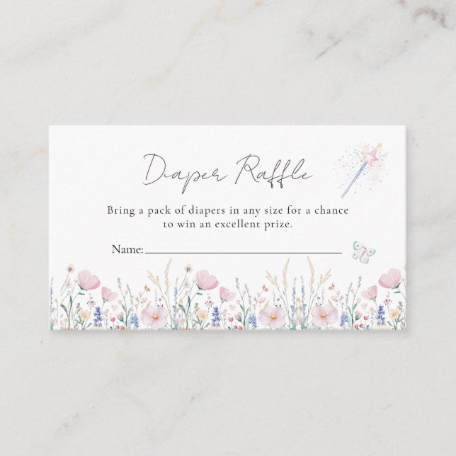 Carte D'accompagnement Baby shower Whimsical Enchanted Fleur sauvage Fair (Devant)