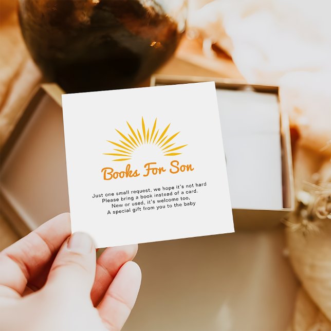 Carte D'accompagnement Baby shower Whimsical Sunshine Livres pour bébé (Créateur téléchargé)