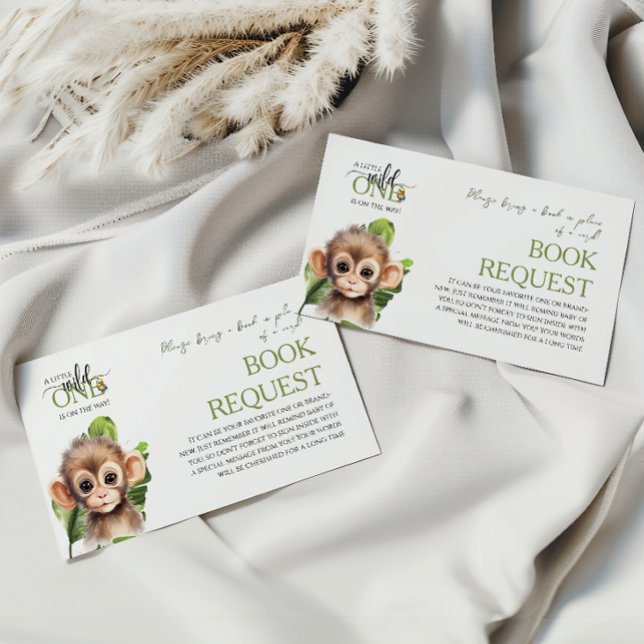 Carte D'accompagnement Baby shower Wild One Safari Jungle Demande de rése (Créateur téléchargé)