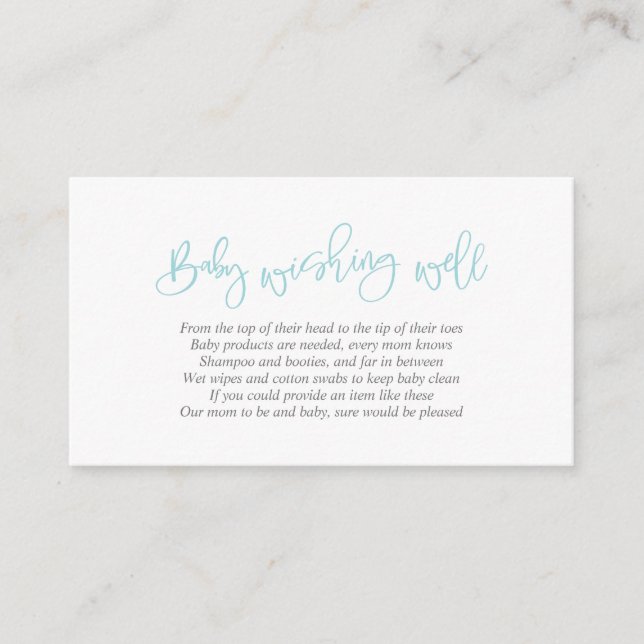 Carte D'accompagnement Baby shower, Wishing Well, Creative Tiffany Script (Devant)