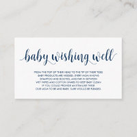 Baby shower, Wishing Well, Modern Rustic Navy Bleu