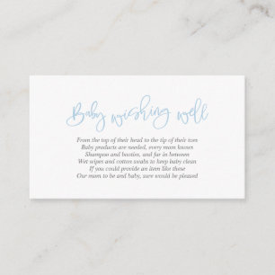 Carte D'accompagnement Baby shower, Wishing Well, Script bleu créatif