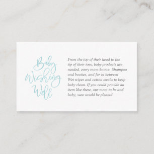 Carte D'accompagnement Baby shower, Wishing Well, tiffany, Gris Script