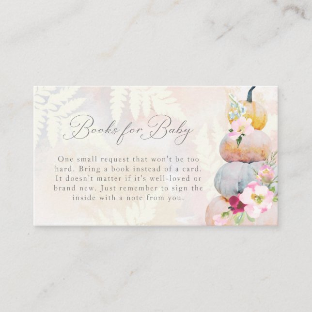 Carte D'accompagnement Baby showers de  de Citrouille rose pâle pour bébé (Devant)