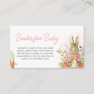 Carte D'accompagnement Baby showers de lapin rose pour bébé