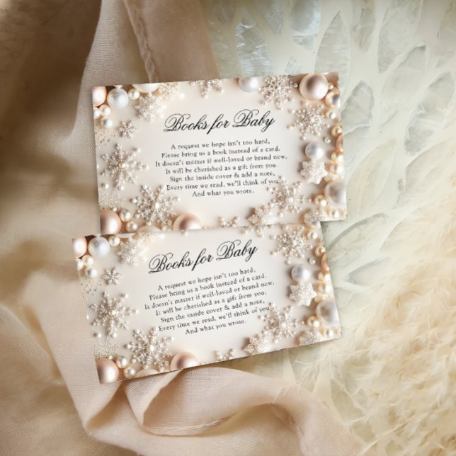 Carte D'accompagnement Baby showers de Pearls et Snowflakes pour bébé (Créateur téléchargé)