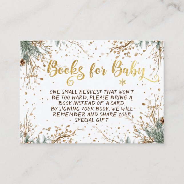 Carte D'accompagnement Baby showers De Snowflakes D'Hiver Pour Bébé (Devant)