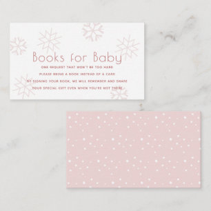 Carte D'accompagnement Baby showers de Snowflakes rose pour bébé Enclosu