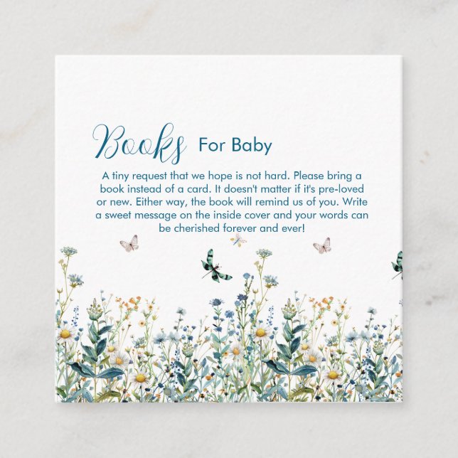 Carte D'accompagnement baby showers fleur sauvage pour bébé (Devant)