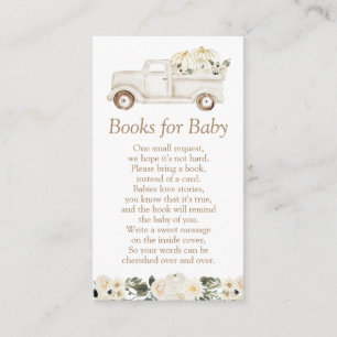 Carte D'accompagnement Baby showers neutres en Citrouille beige Livres po