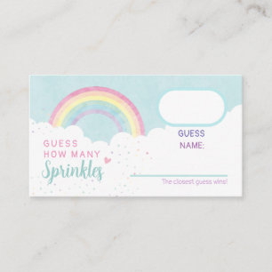 Carte D'accompagnement Baby Sprinkles Pastel Rainbow Activité Guess Card