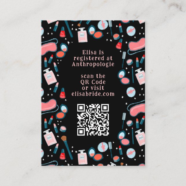 Carte D'accompagnement Bachelorette spa de jour beauté CUSTOM QR CODE (Devant)