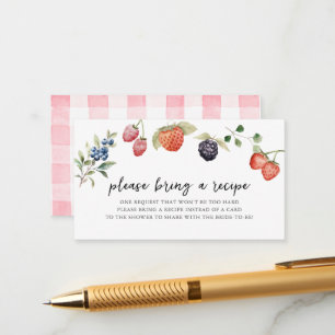 Carte D'accompagnement Baies en amour Baies Demande de recette pour la fê