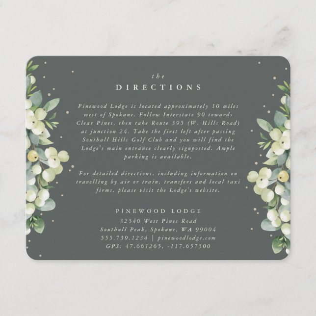 Carte D'accompagnement Baies vertes+Eucalyptus Directions Bords (Devant)