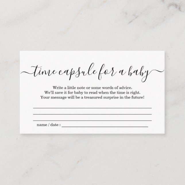 Carte D'accompagnement Baignée de bébé capsule temporelle (Devant)
