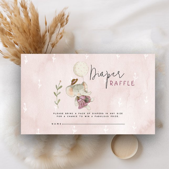 Carte D'accompagnement Baignée Rustique Bohème pour Bébé Éléphant Adorabl (Créateur téléchargé)