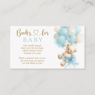 Carte D'accompagnement Bain de bébé garçon ours en peluche bleu ballon no