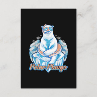 Carte D'accompagnement Bain Polaire Plongée Ice Jump Funny Ours Polaire B